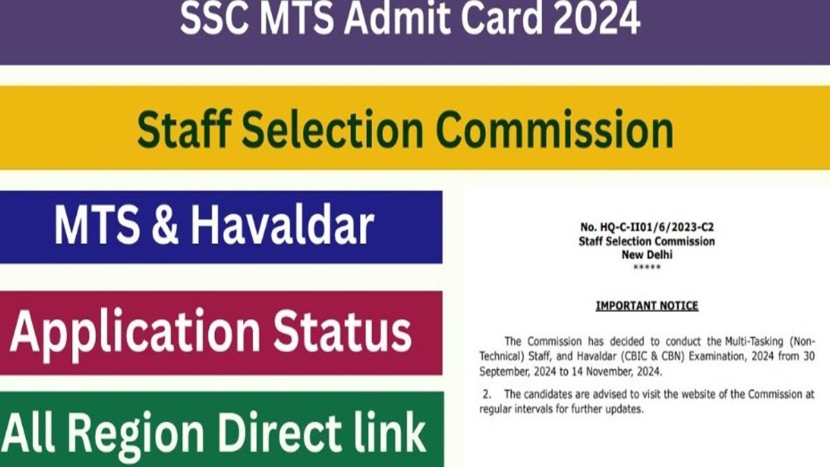 SSC MTS Application Status 2024