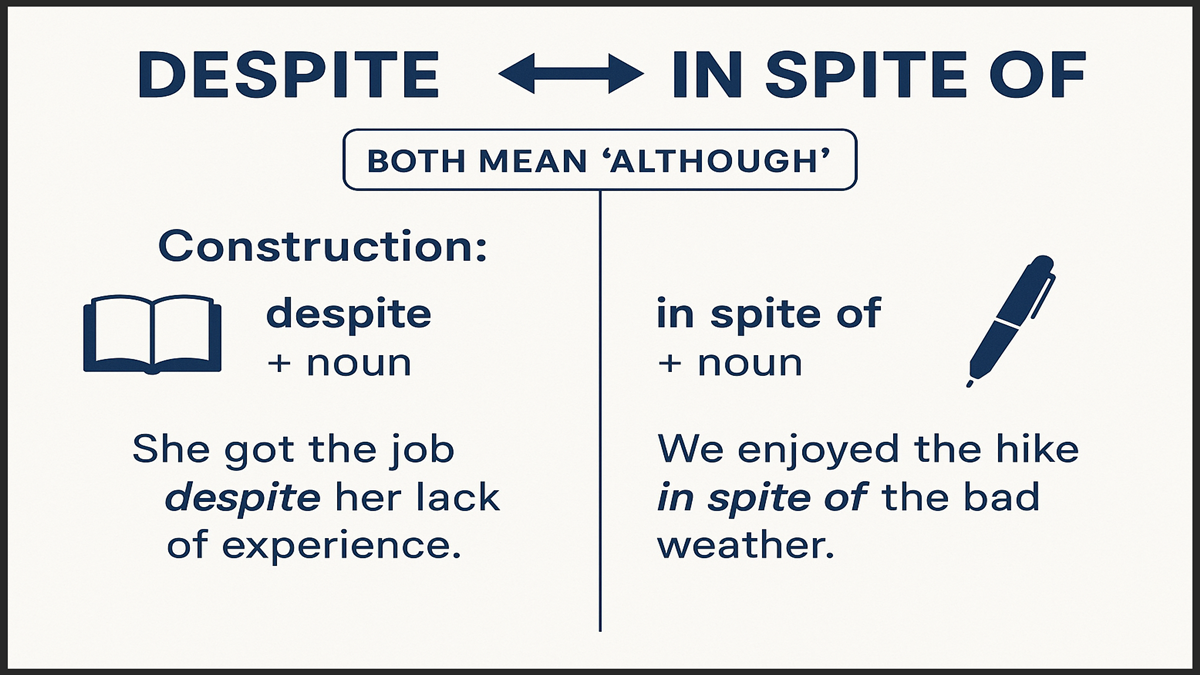 Difference Between Despite and In Spite Of