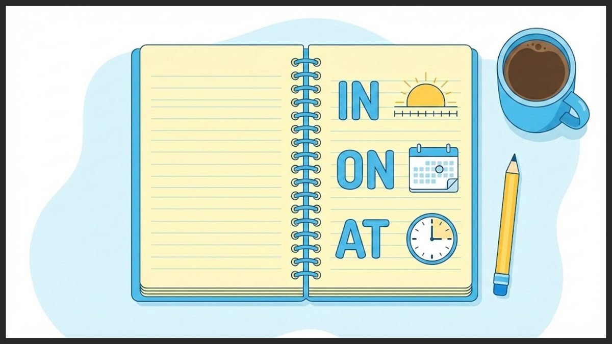 How to use in, on, and at with time