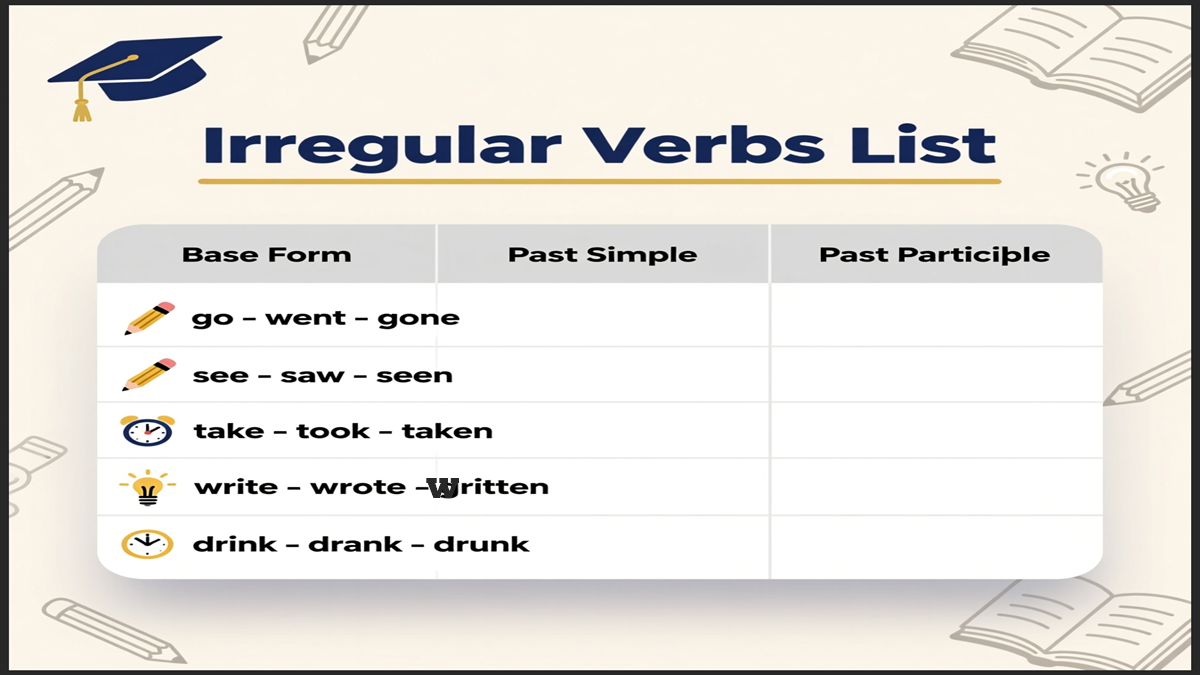 Irregular Verbs List