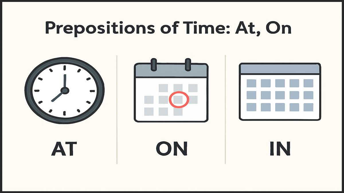 Prepositions of Time At, On, and In