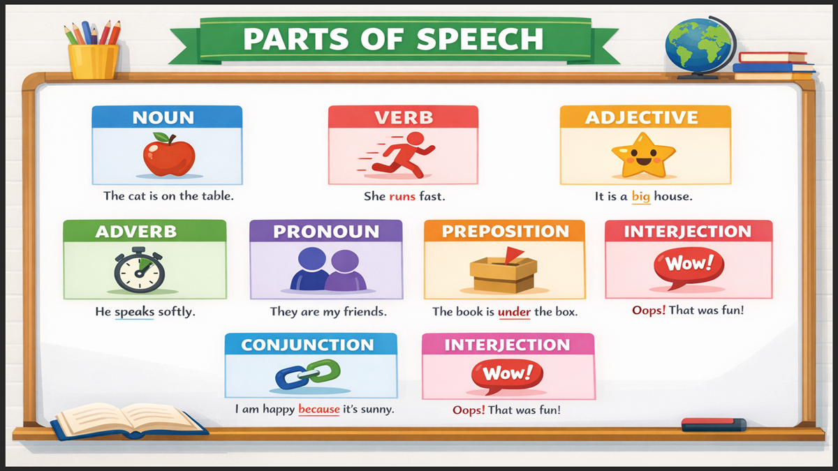 Parts of Speech Exercises with Answers