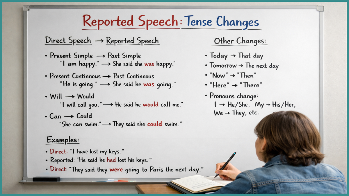 Reported Speech Tense Changes in English