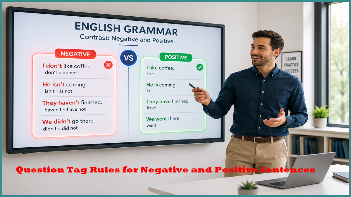 Question Tag Rules for Negative and Positive Sentences