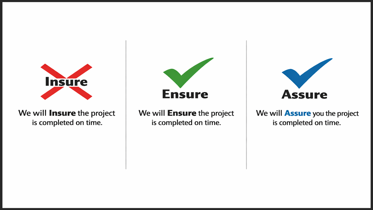 Assure vs Ensure vs Insure