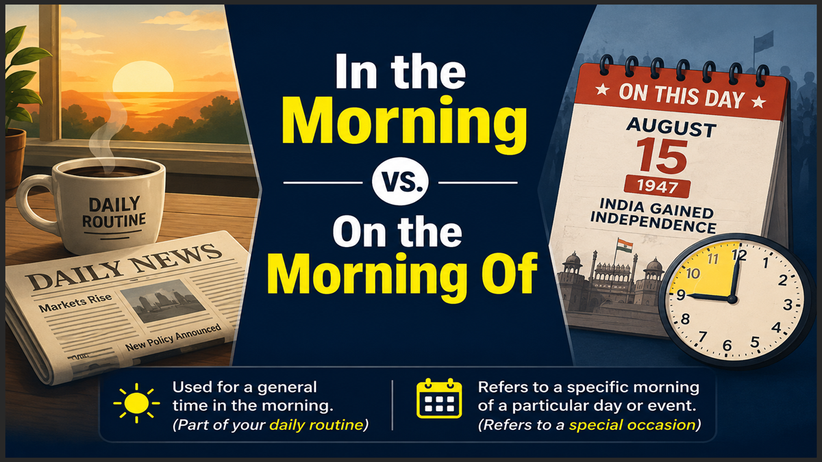 In the Morning vs On the Morning Of