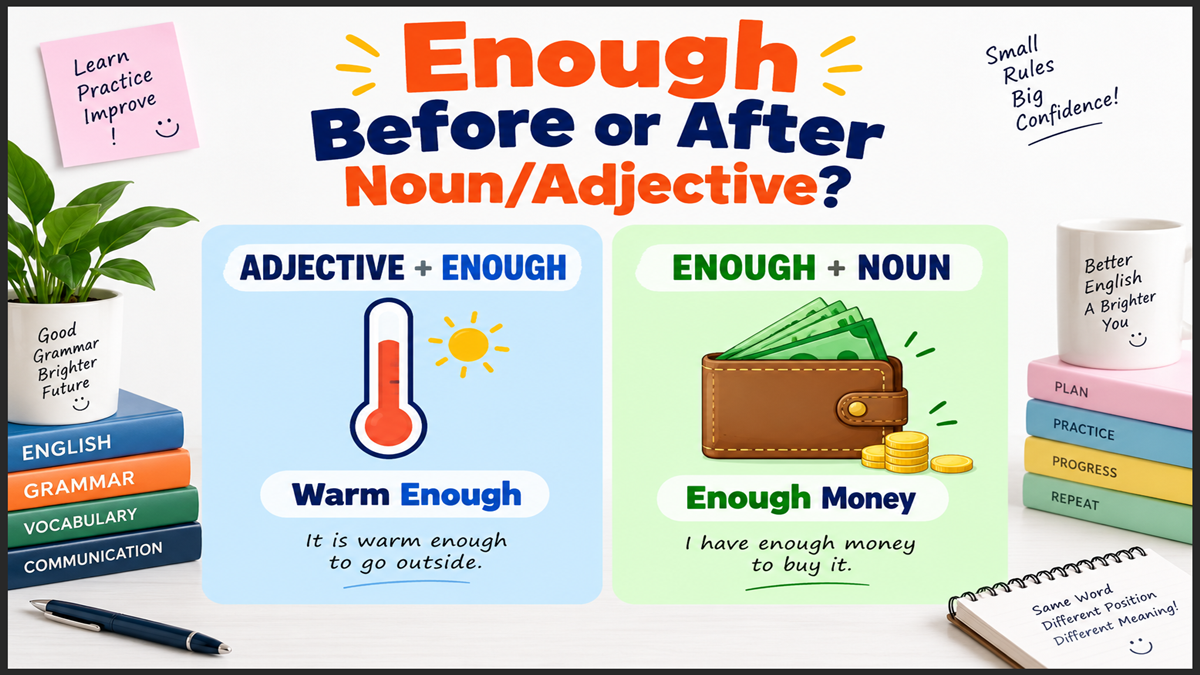 Enough Before or After Noun Adjective