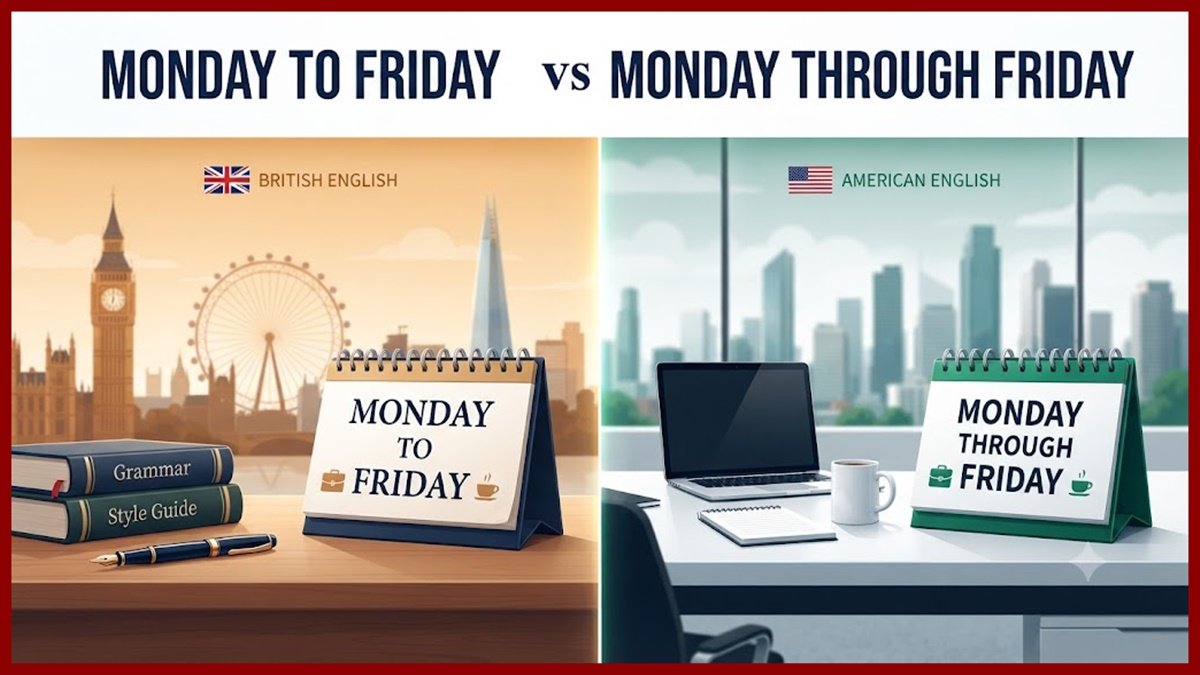 Monday to Friday vs Monday through Friday