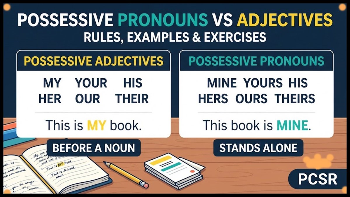 POSSESSIVE PRONOUNS VS ADJECTIVES