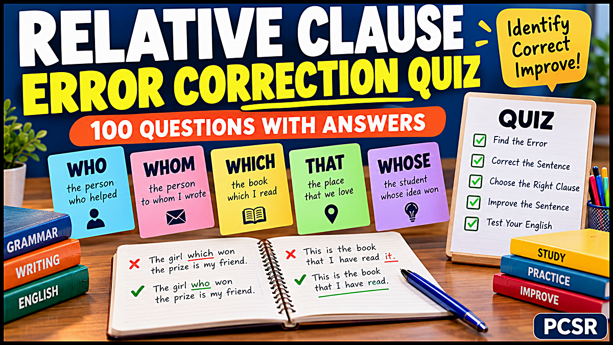 Relative Clause Error Correction Quiz